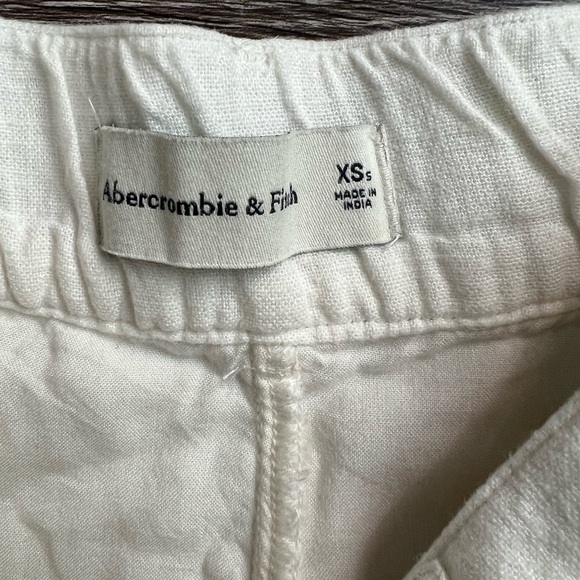 Abercrombie & Fitch linen blend wide leg white trousers pants - Picture 6 of 10